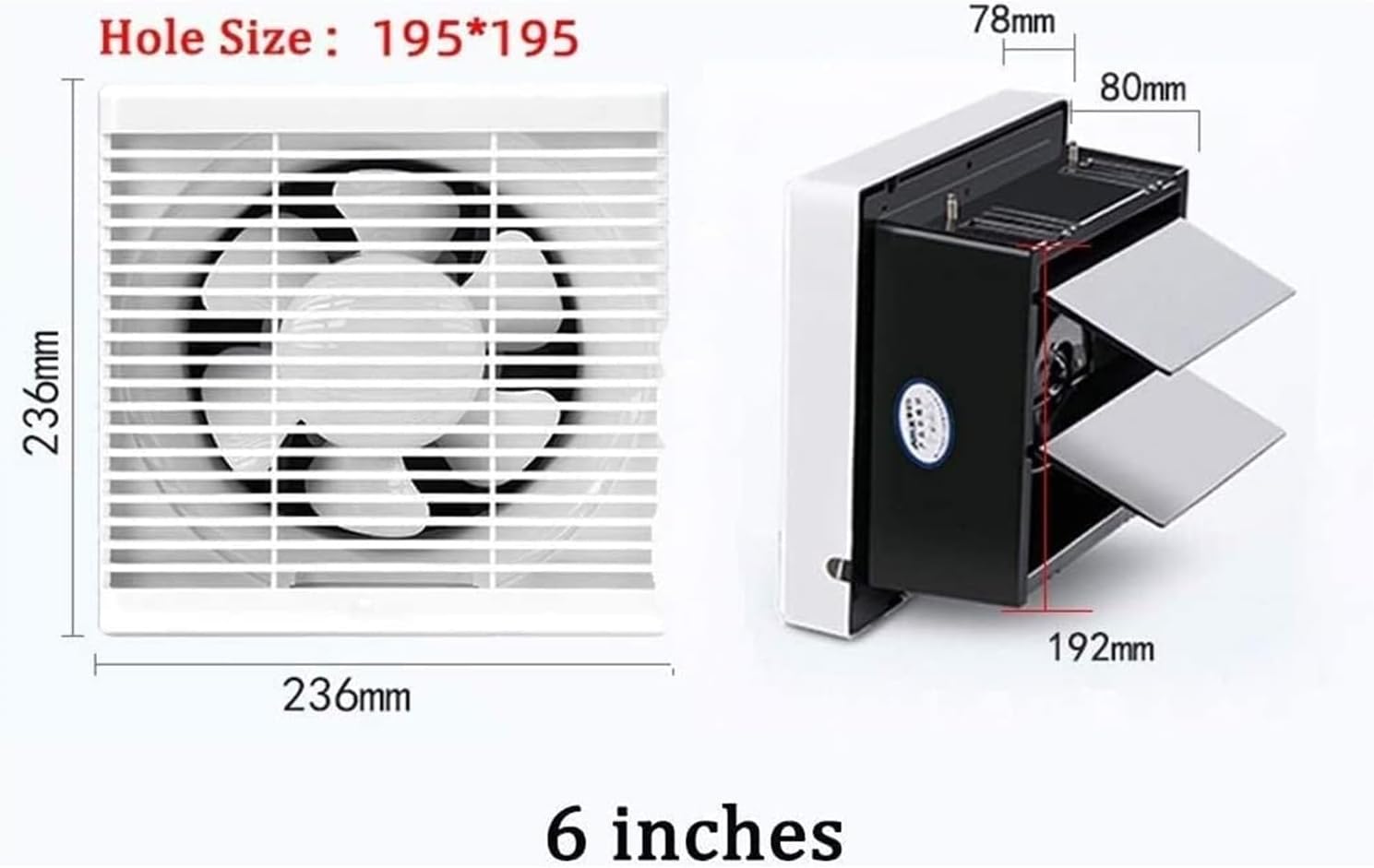 Kitchen Exhaust Fan, Extractor Fan Ventilation Fan Wall-mounted Ventilation Fan Silent Motor Suitable For Office Bedroom Bathroom Ventilation Fan