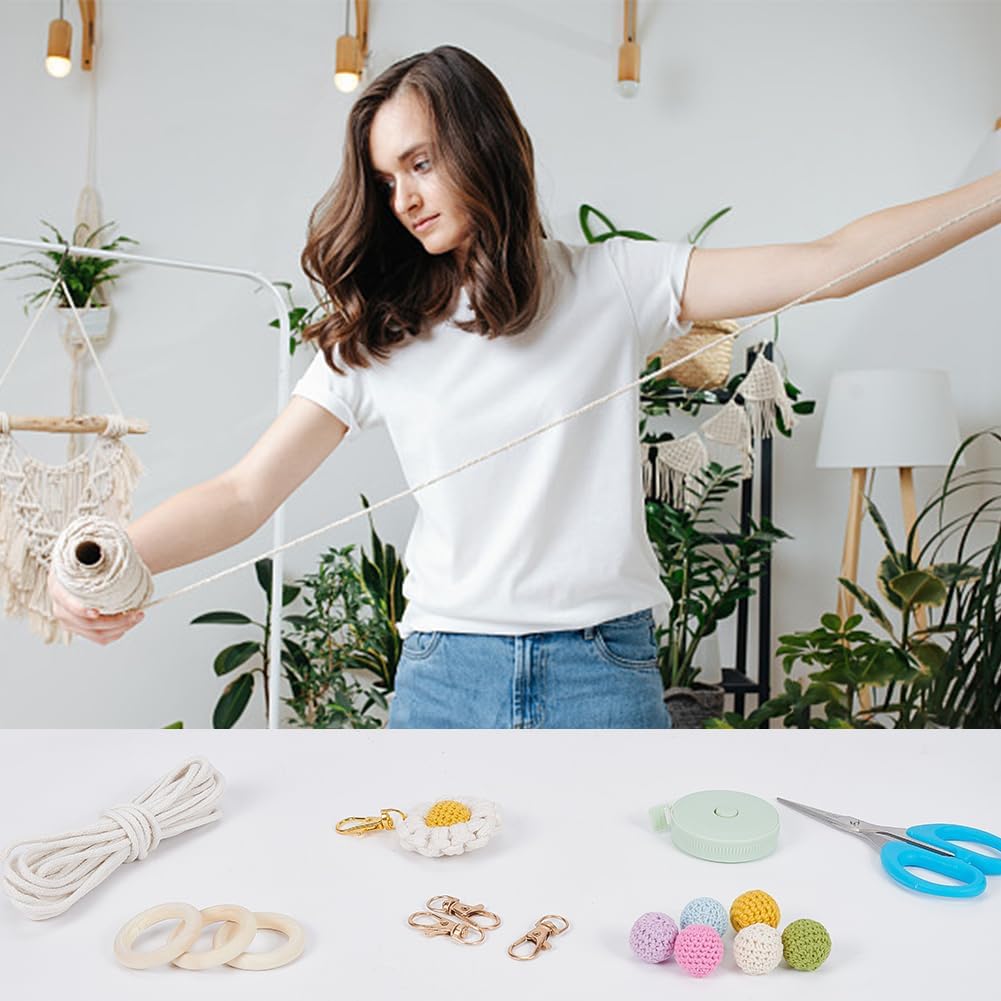 FREEBLOSS DIY Macrame Keychain Kit with Flower Tassel Designs and Video Tutorials for Beginners - Image 6