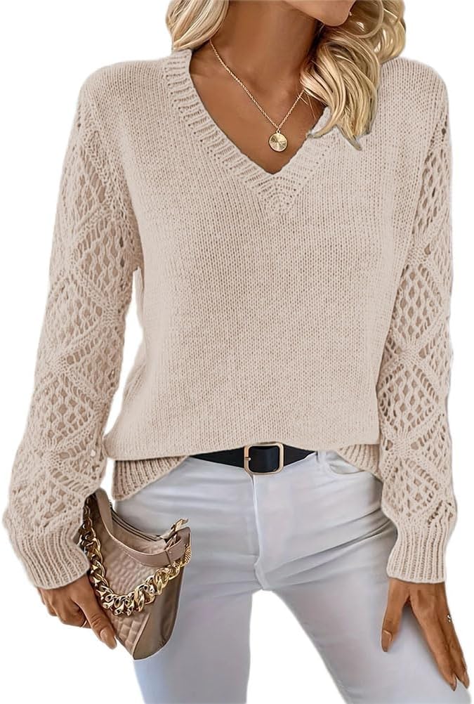 PULL,Pull à Capuche à Manches Longues Pour Femme, Col En V, Pull