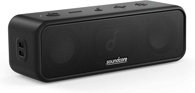 Głośnik Bluetooth soundcore 3 od Anker ze Stereo Sound, przetwornikami z czystej tytanowej membrany, 24-godzinnym czasem odtwarzania, wodoodpornością IPX7, Bluetooth 5.0, technologią PartyCast