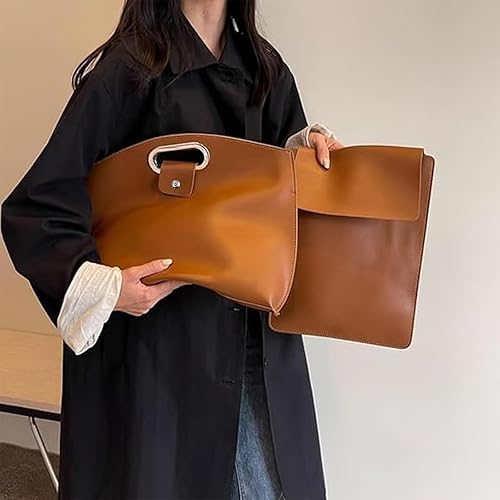 Miniatura 2 de Maletín de cuero impermeable de 14-16 pulgadas, 2 piezas, maletín de cuero para portátiles y estuches, bolsa de trabajo para mujeres