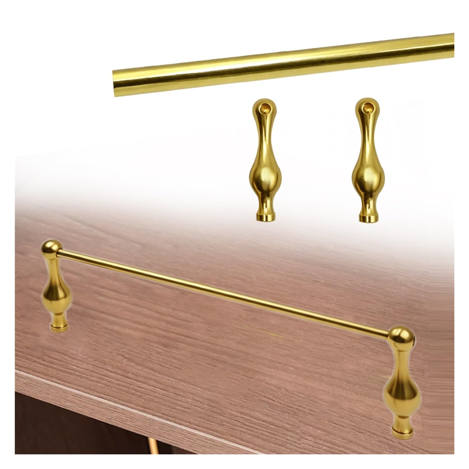 Hphdfs Style C Aluminum Shelf Guard Rail 20-100Cm, Decor Tipping Rails With 2 Spindles, Customizable Length Cabinet Guardrail Bar For Dressing Tables/Bedroom/Rv(,20Cm/7.9In)