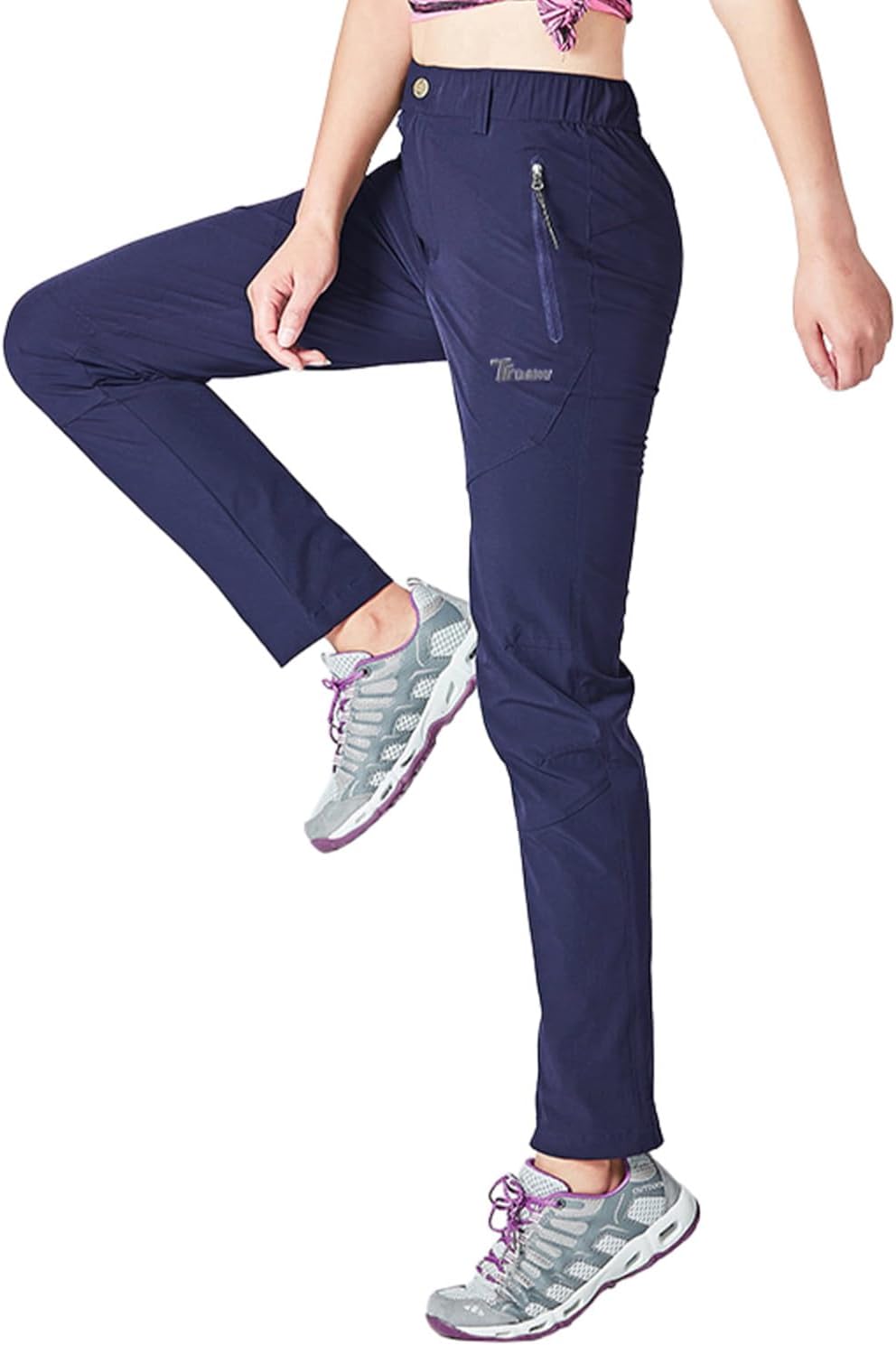 Gopune Women's Hiking Pants Lightweight Quick Dry Water Resistant Elastic Waist Workout Travel Athletic Joggers