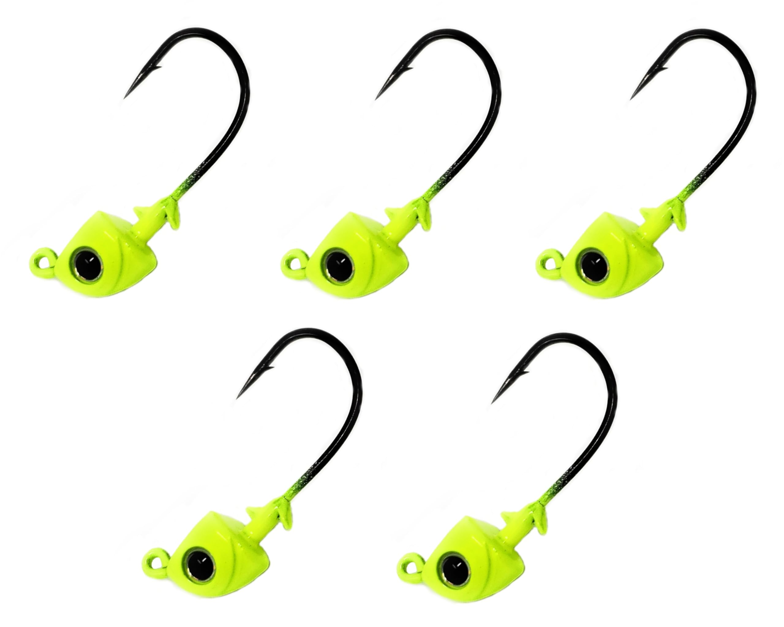 Reaction Tackle Tungsten Swimbait Jig Heads - 3D Realistic Eyes Attract Bass and More- Swim Bait Jig Head Fishing Hooks for use with Freshwater or Saltwater Fishing Lures (5-Pack)