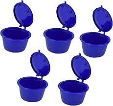 YEmirth 5Pcs 50ml Cápsulas de Café Recarregáveis Reutilizáveis Cápsulas de Café de Metal Permanente Suporte de Café Compatível com Máquinas Dolce Gusto Capsule S, Colher, Pincel(Royal Blue)