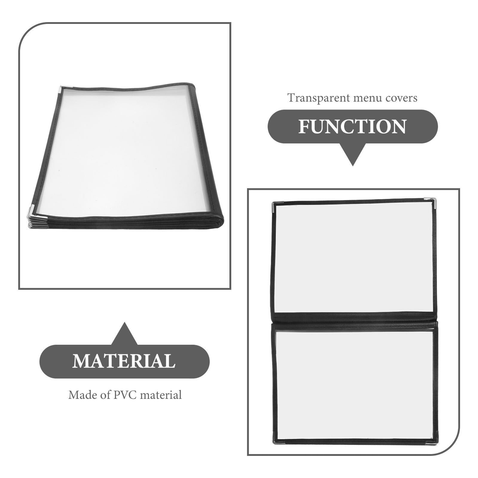 Porta Menù Trasparente 6 Pagine Cartelle Menu Ristorante in Pvc Resistente per Carta Vini e Bevande Uso Professionale Horeca