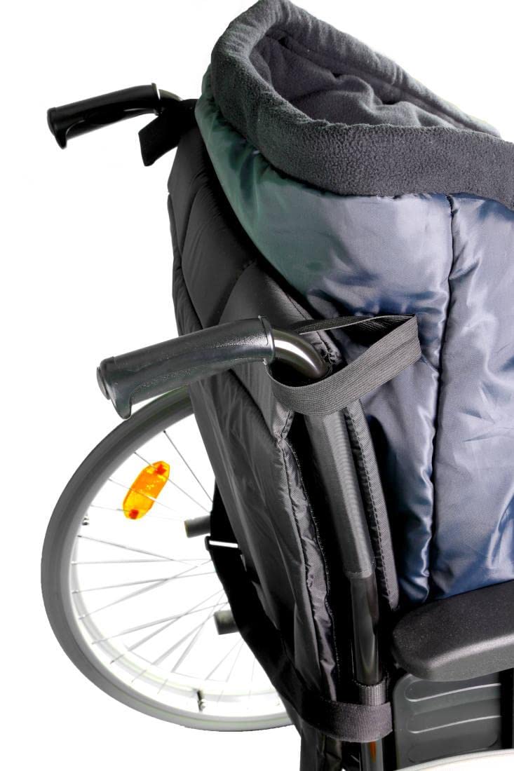 FabaCare Rollstuhl-Schlupfsack ThermoFit 2.0 Polar-Fleece, Größe L | Polar-Fleece trifft passgenaue Größenauswahl | wasserabweisend | Reflexstreifen | leicht zu öffnen, schließen | rutschhemmend