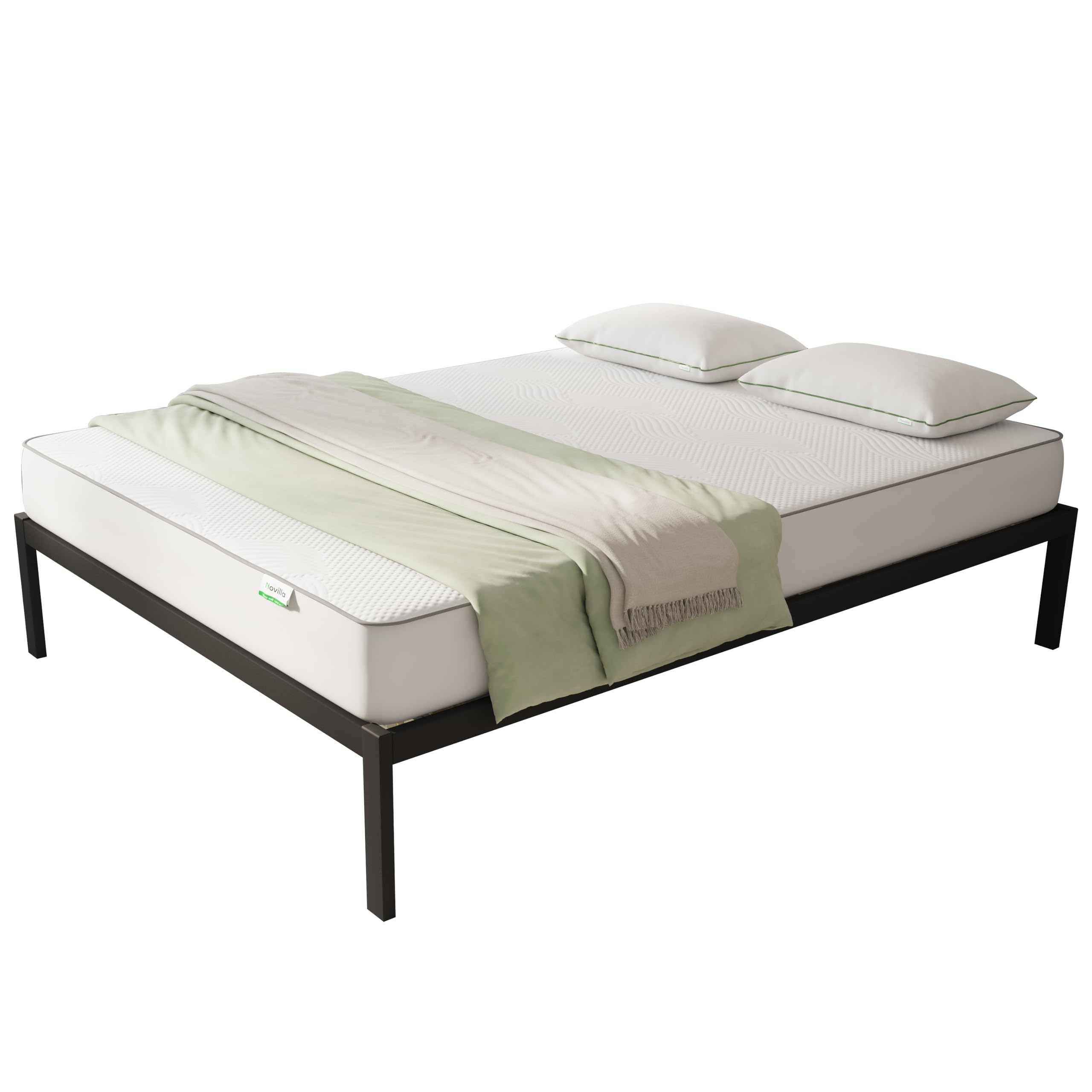 Novilla Somier 180 x 200 con láminas de chopo, Altura 30 cm, Estructura de Cama 180x200 cm, con somier de láminas, Marco de Cama de Metal, para Adultos, niños y Adolescentes, fácil Montaje, Negro en oferta en Amazon