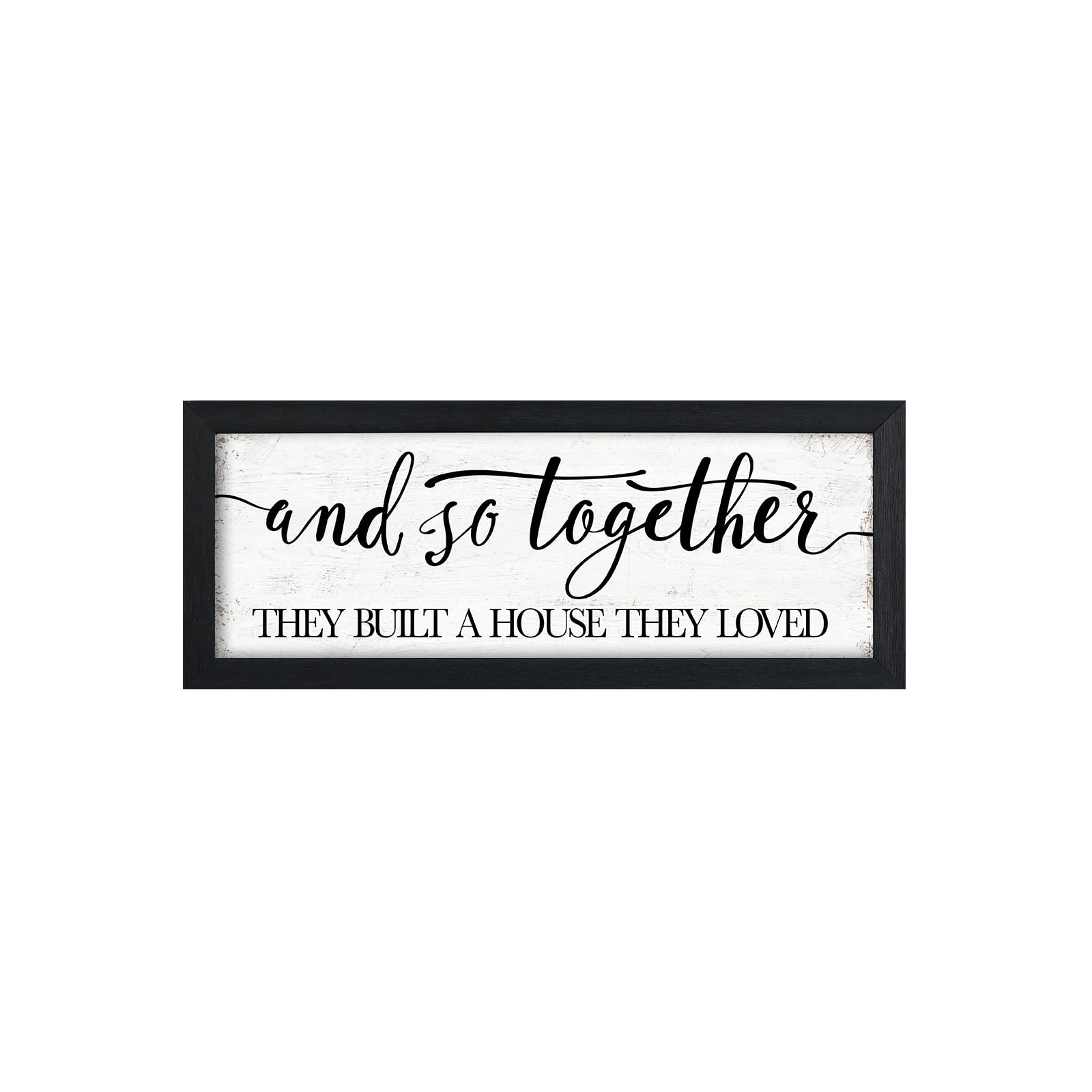 House Warming For New Home Decor Sign: And So Together They Built A House They Loved, Modern Farmhouse Wall Decor, Rustic Home Decor Wall Art Family Love Signs, Bedroom Decor For Couples Sweet Decorations