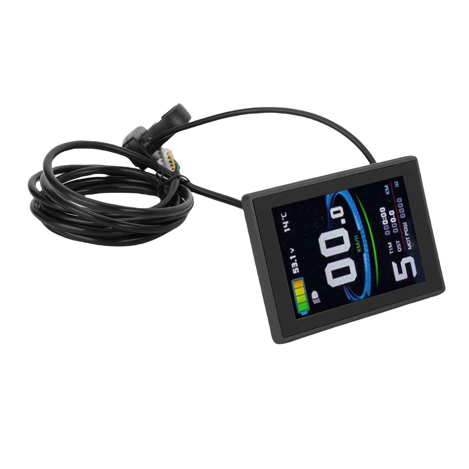 lyrlody Display LCD per Scooter Elettrico, Pannello di Controllo LCD per Bici Elettrica con Schermo a Colori ABS 24V 36V 48V con Connettore SM, Pulsanti Esterni, per Pendolari Diurni e Notturni