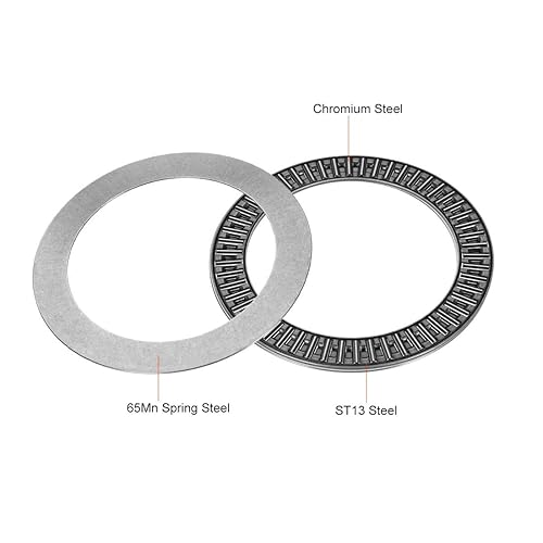 Miniatura 46 de uxcell AXK80105 Needle Roller Thrust Bearings with 2 Washers, 80mm Inner Diameter, 105mm OD 4mm Width Chrome Steel