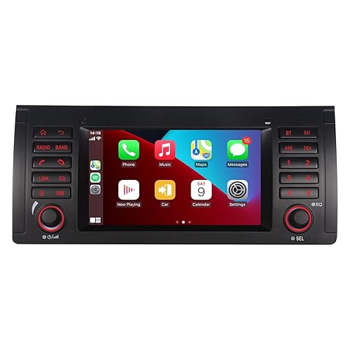 LXKLSZ Car Stereo for BMW E39 M5 Compatible with Wireless Carplay/Android Auto with IPS Touch Screen/Bluetooth/Mirror Link/FM/AM/USB/High Power
