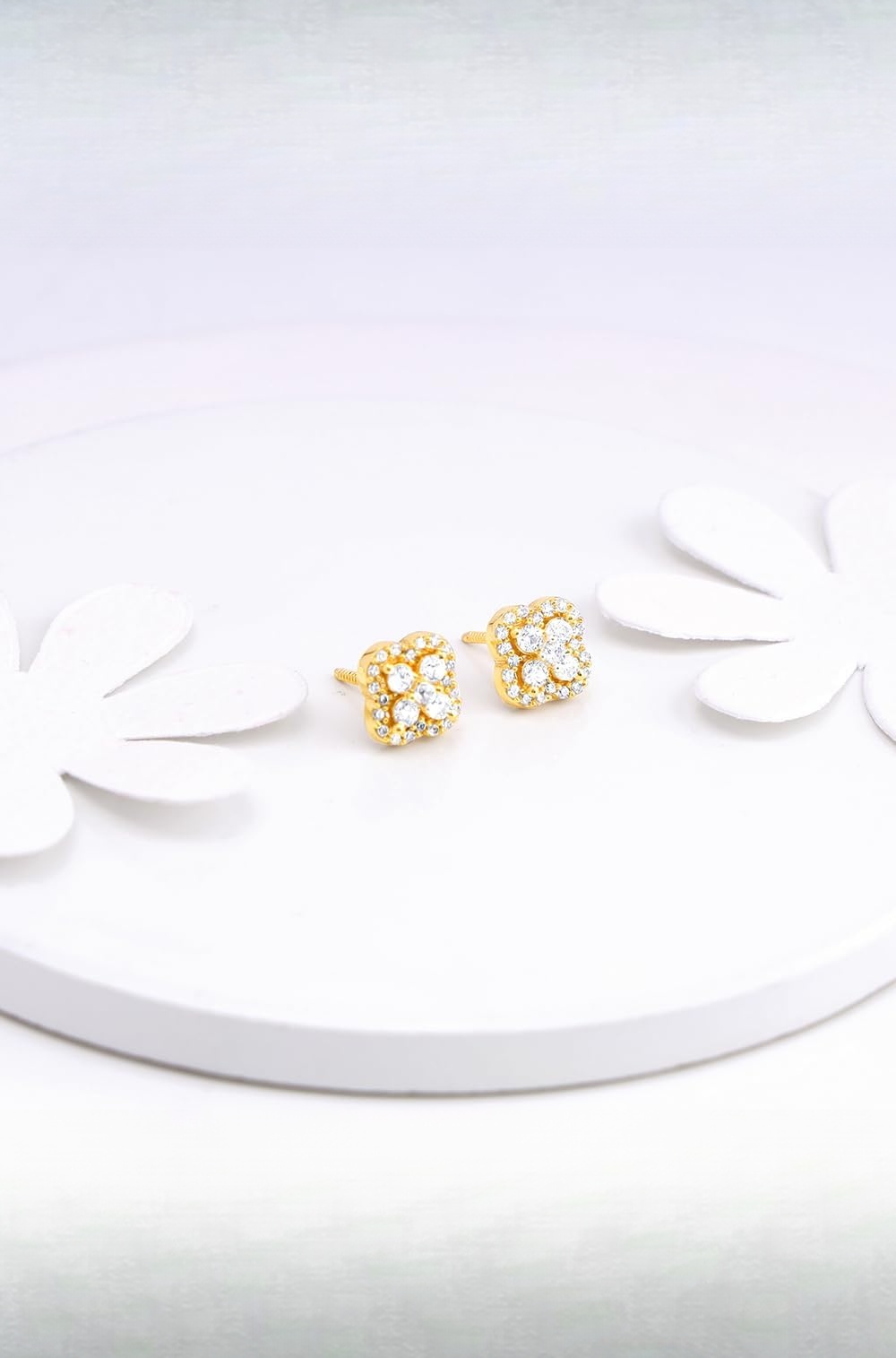 - 925 Silver Gold Pansy Flower Earrings | Gifts for Girlfriend, Gifts for Women and Girls | With Certificate of Authenticity and 925 Stamp | 6 Month Warranty