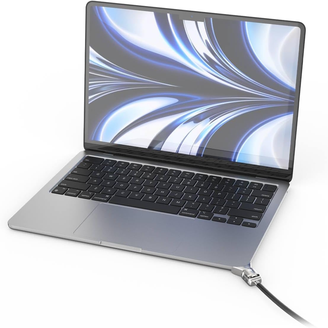 Compulocks Ledge Lock Adapter for MacBook Air 13" M1-M5 with Combination Lock Silver