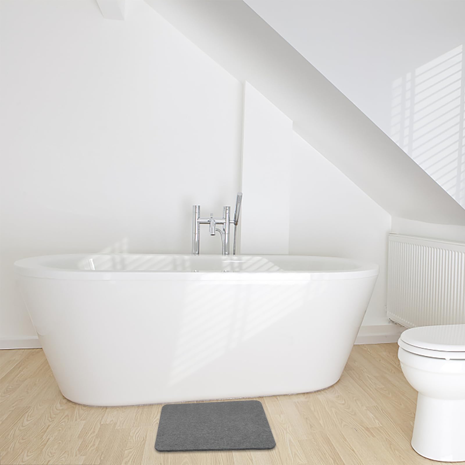 jojofuny Tappeto da Bagno in Terra Diatomacea Antiscivolo 40x30cm Proprietà Igroscopiche Asciugatura Rapida per Cucina e Bagno