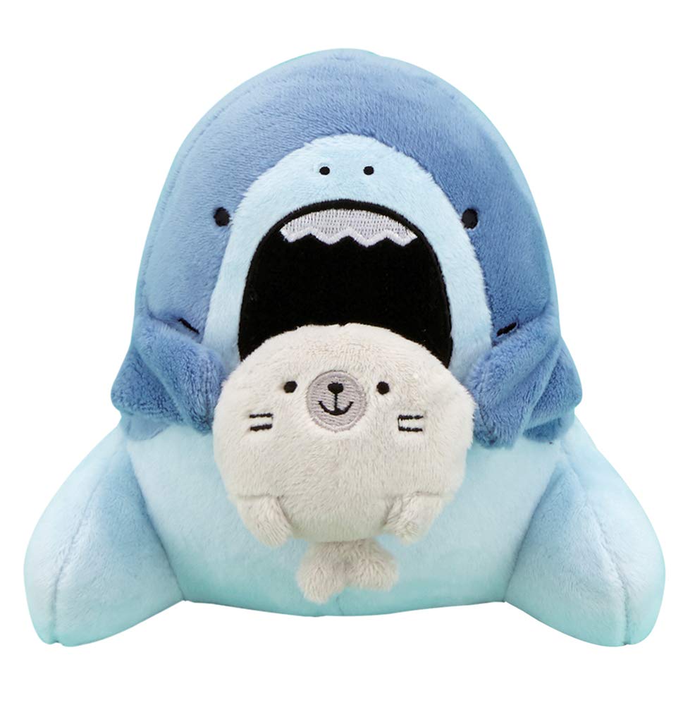 SAMEZU Nom Nom Plush Stuffed Animal 6.5" - Cute, Collectable and Cuddly Toy Character -- Ultra-Soft Polyester Fabric - Authentic Japanese Kawaii Design (Jaggy &Yummy) -