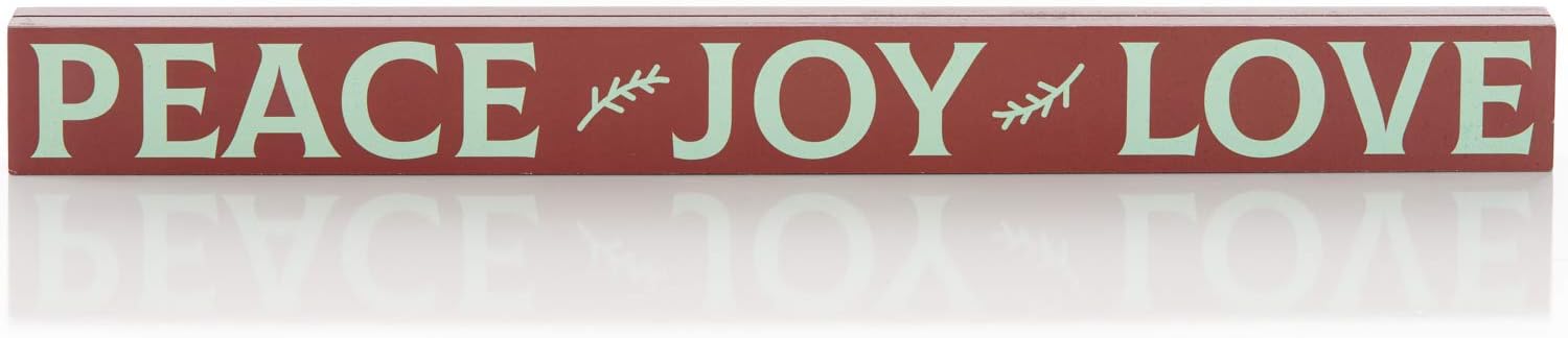 ReLIVE Decorative Expressions - 2x20 Wooden Sign and Card Holder Peace Joy Love