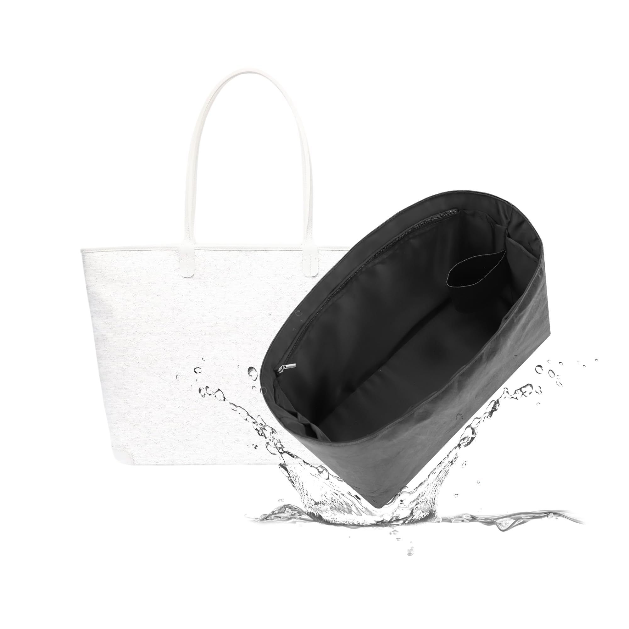 Photo 1 of 19 NeatThin Lightweight Bag Insert, Waterproof Surface and Silky Satin Interior, Fits Artois MM (With Zipper and Bottle Holder, Black)