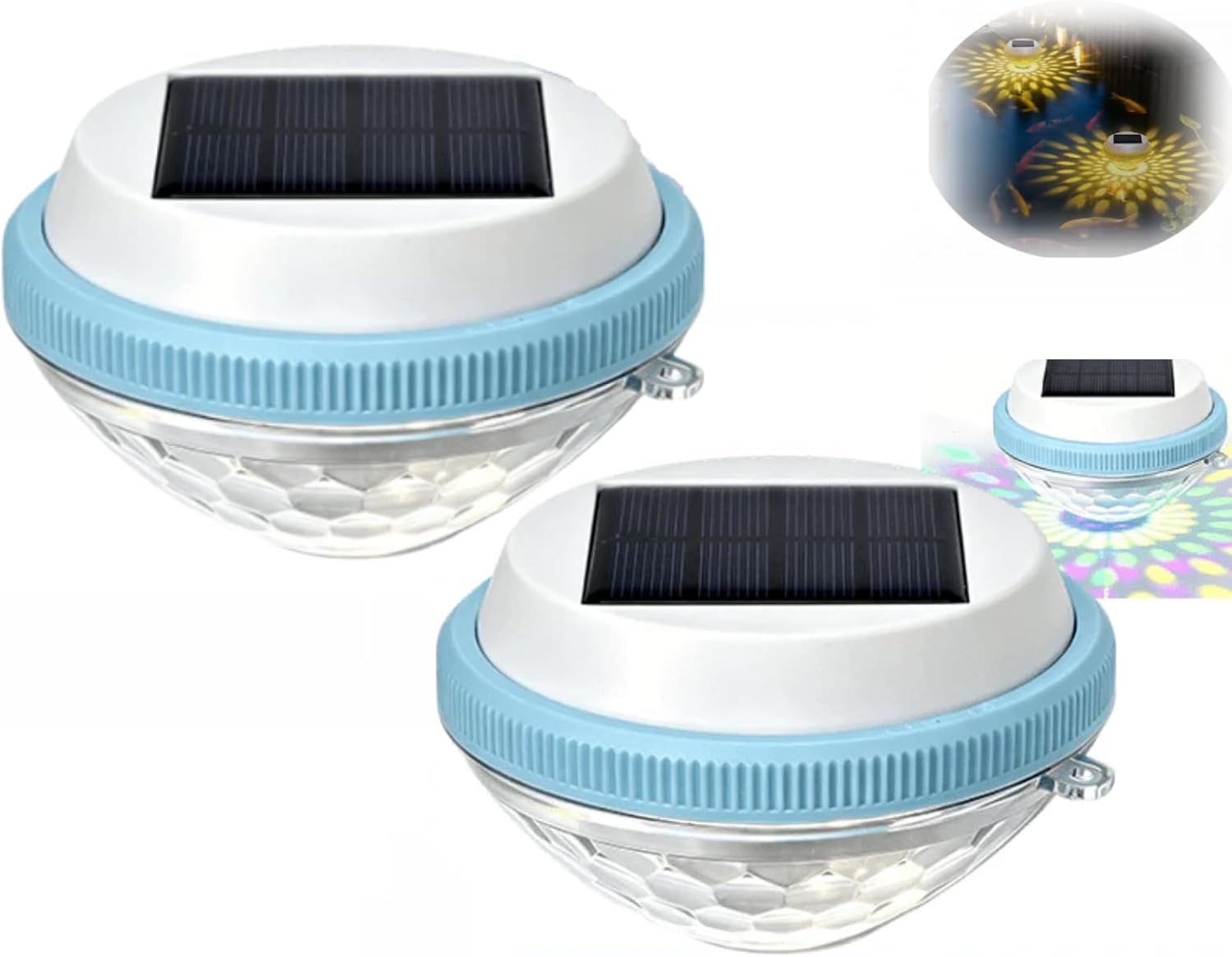 2 Pack Solar Floating Pool Lights, Auto On/Off LED Pool Lights that Float,Waterproof RGB & Warm Light Options for Inground Above Ground Pool, Pond, Garden, Patio (Colorful+Warm-2PACK)