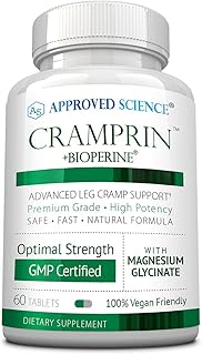 Approved Science Cramprin - High Absorption Magnesium, Vitamin B Complex, BioPerine - 1 Month Supply - 60 Capsules - Vegan