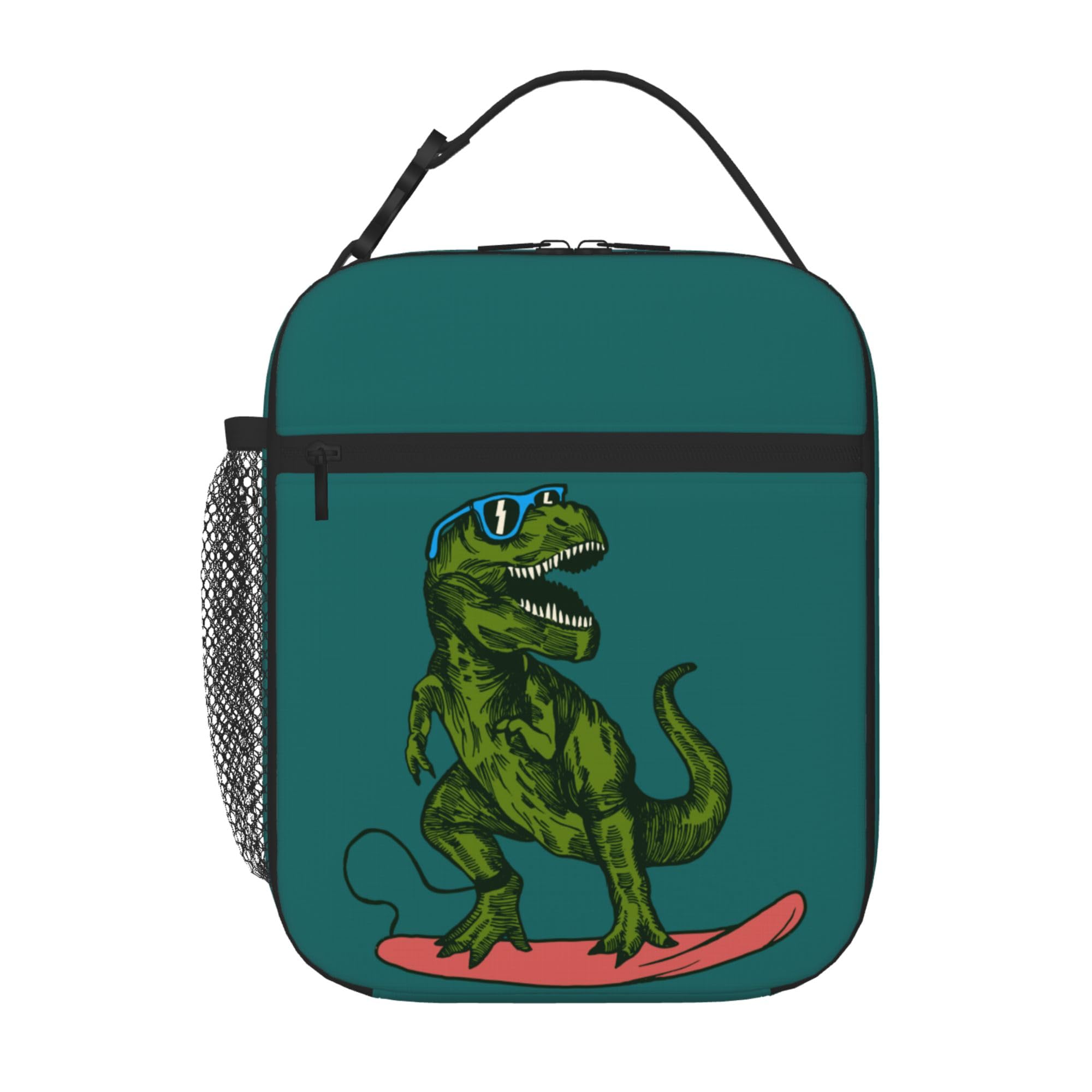 PTPLMM Dinosaur Lunch Box Insulated Lunch Bag, Polyester, 10 x 4 x 8 inches, Reusable, Portable, Spacious, Easy to Clean