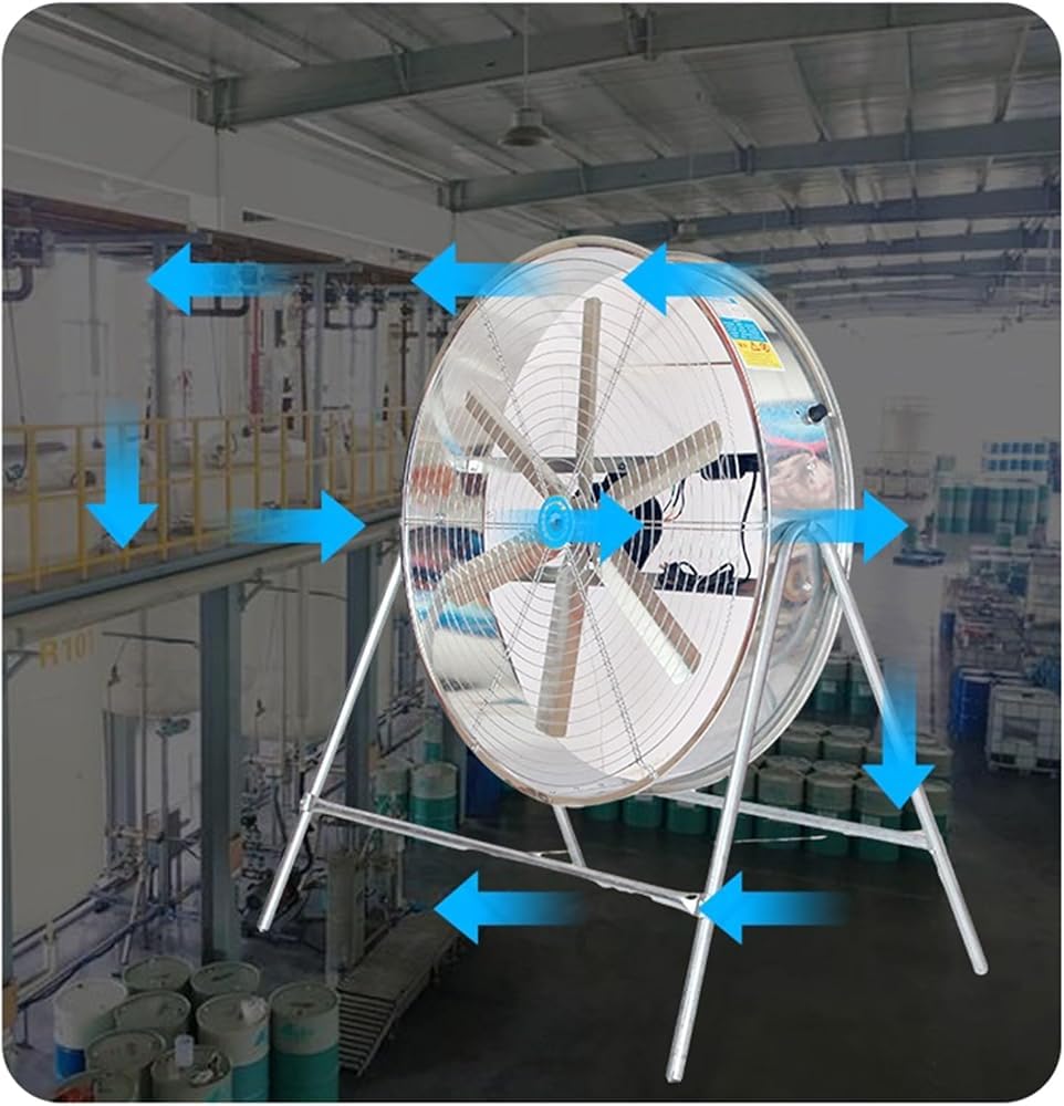 Robuster Standventilator, einstellbare Geschwindigkeit, großer Luftstrom, leistungsstarke Kühlung für Fabrik, Landwirtschaft und landwirtschaftliche Nutzung
