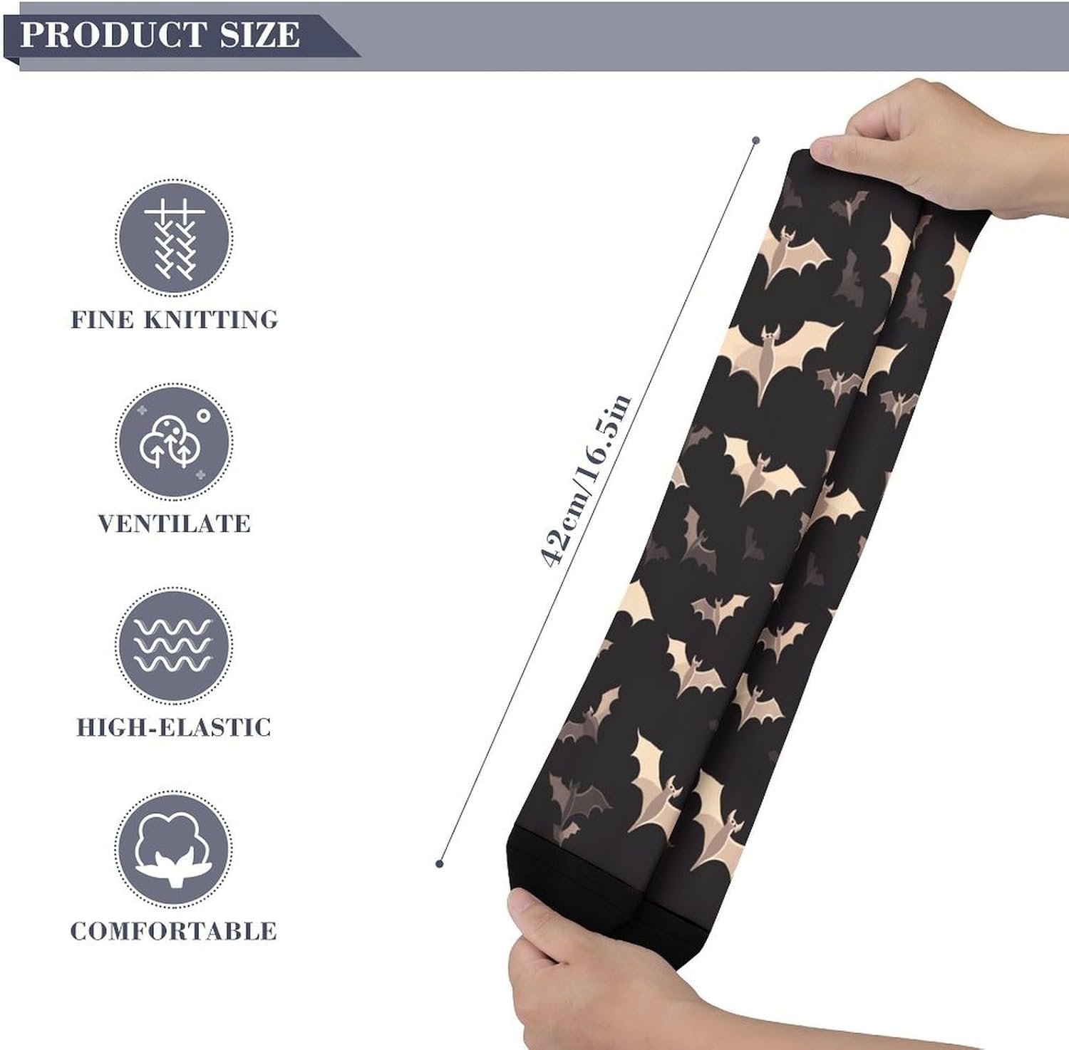 Halloween Flying Bats Knee High Soccer Socks Moisture Wicking