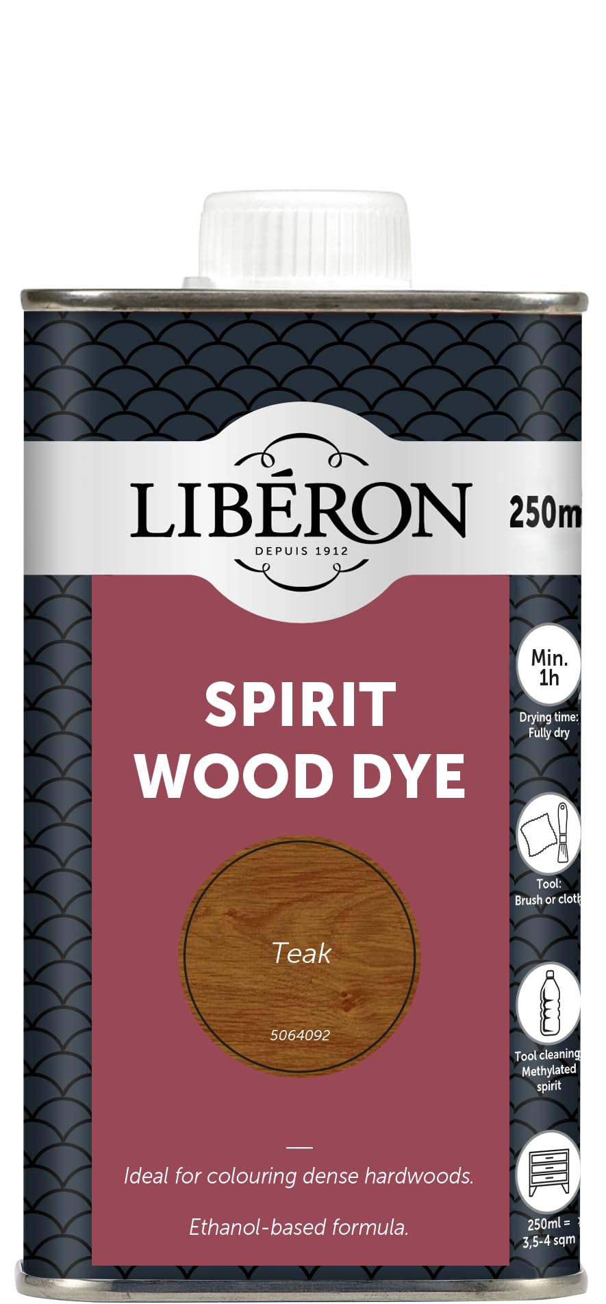 Libéron Spirit Wood Dye – Ideal for Dense Hardwoods – Quick Drying - Rich Colour - Intermixable Shades - Great for Antique Restoration - Teak - 250ml