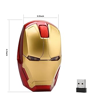 NAFREE アイアンマン マウス 本体 Amazon | VSVABEFV クールワイヤレスマウス 2.4G ポータブル