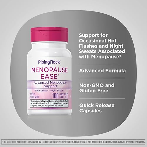 Miniatura 4 de Piping Rock Suplemento de menopausia para mujeres | 100 cápsulas | Suplemento complejo avanzado | con cohosh negro, trébol rojo, casteberry | Sin