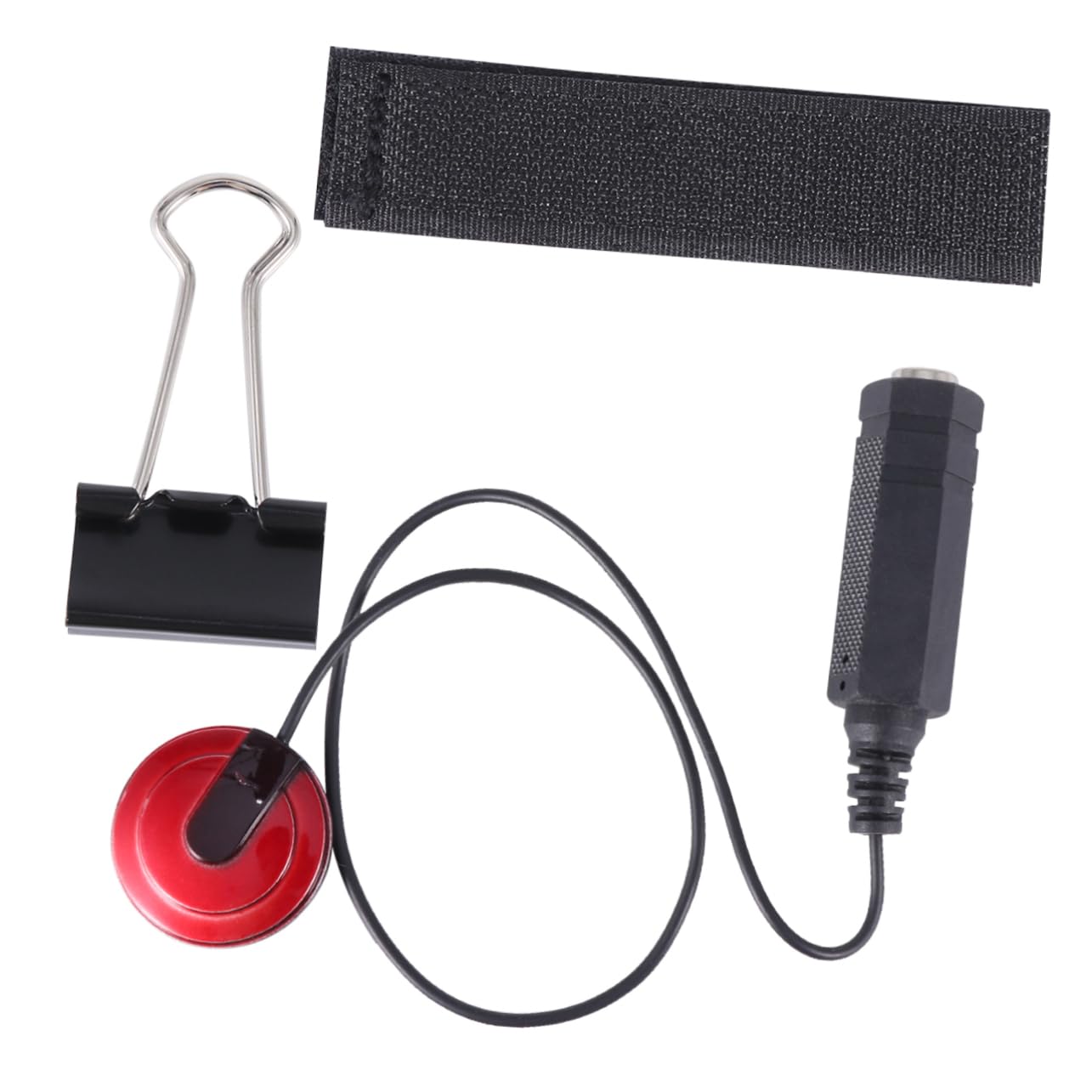 Yardwe Guitar Piezo Microphone Pickup Self Adhesive Contact Pickup for Acoustic Guitar Ukulele Sound Capture with Jack Easy Installation Professional Recording