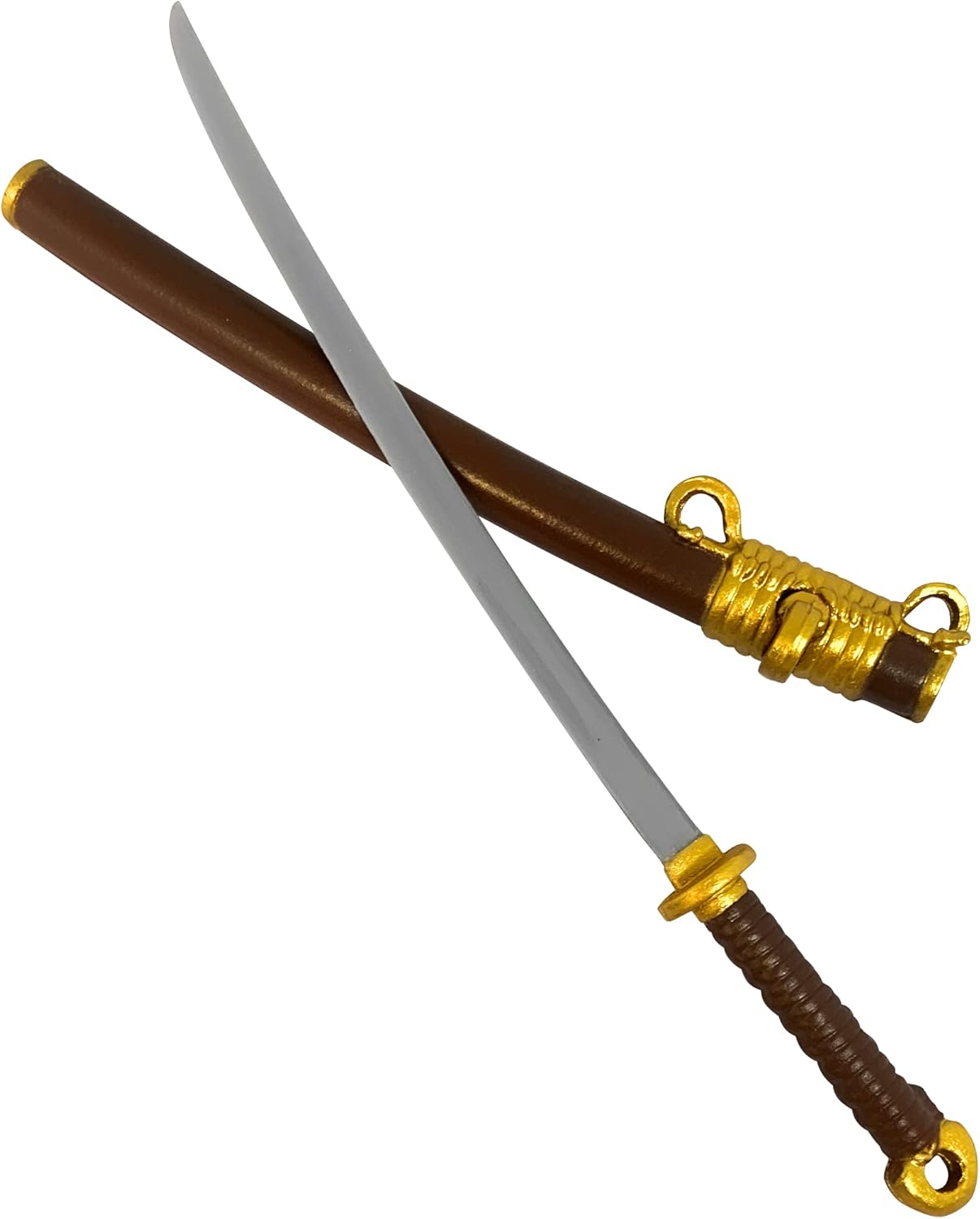 Brown Plastic Toy Katana Sword with Removable Sheath for 6