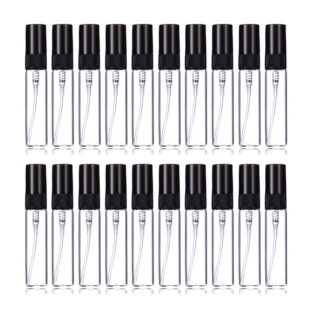 Hunky Dory 12pcs 10ml Empty Delicated Perfume Glass Bottles With Plastic Black Spray Pump And Caps.