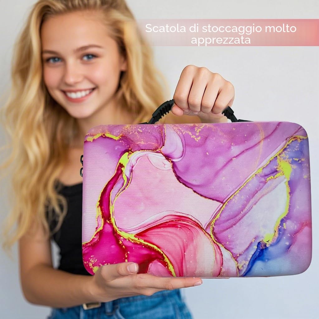 60 Slots Diamond Painting Kit, Organizer Accessori, Vasetti Rotondi Contenitore Trasparente per immagazzinare Pietre, Perline e Kit di Strumenti per Il Fai-da-Te