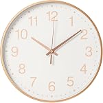 NUOVO 8 Horloge murale ronde de pouce Silent & Horloge murale rétro non pliante operated for Living Room Chambre Cuisine Enfants Room(20 cm/ 8")