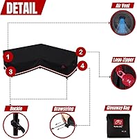 Vista 4 de Turtle Life Funda para sofá modular de patio, resistente a los rayos UV, resistente al agua, antidecoloración, en forma de V, color negro, 70