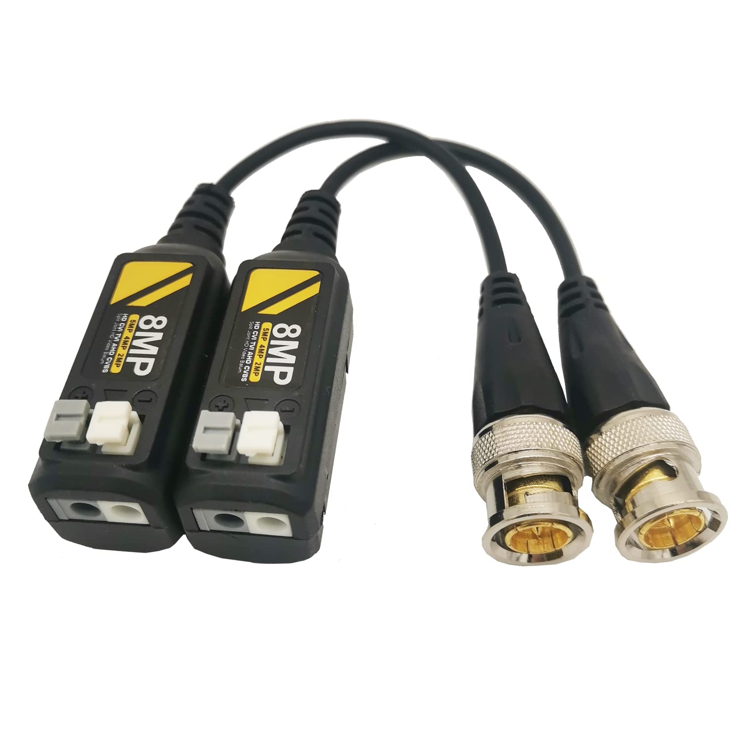 5 par 4K CCTV Video Balun Pasywne złącza AHD/TVI/CVI/CVBS Nadajniki sygnału kompatybilne z 8MP/5MP/4MP/3MP/720P/960P/1080P System kamer bezpieczeństwa BNC męski