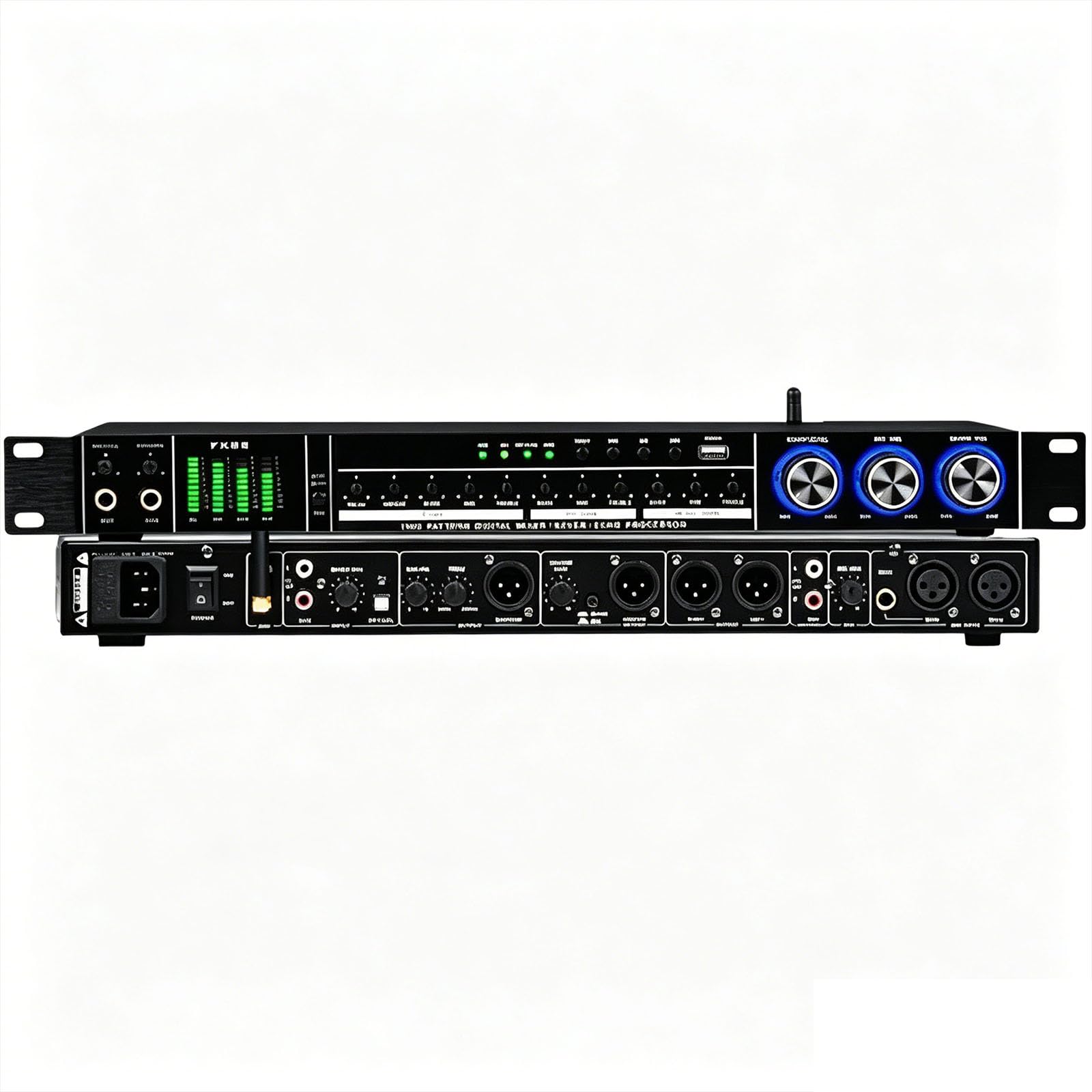 Processore Audio Per Effetti Vocali Professionale Pre-effetto Anti-larsen Con Display Led Metodi Multipli Di Trasmissione Audio Per Karaoke Casa Palco Chiesa black