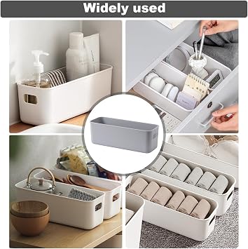 Pack of 8 Plastic Storage Boxes with Handles, Plastic Organiser Box, Organiser Boxes, for Kitchen, Bathroom, Kitchen Cabinet, Cosmetics, Children's Room, Office