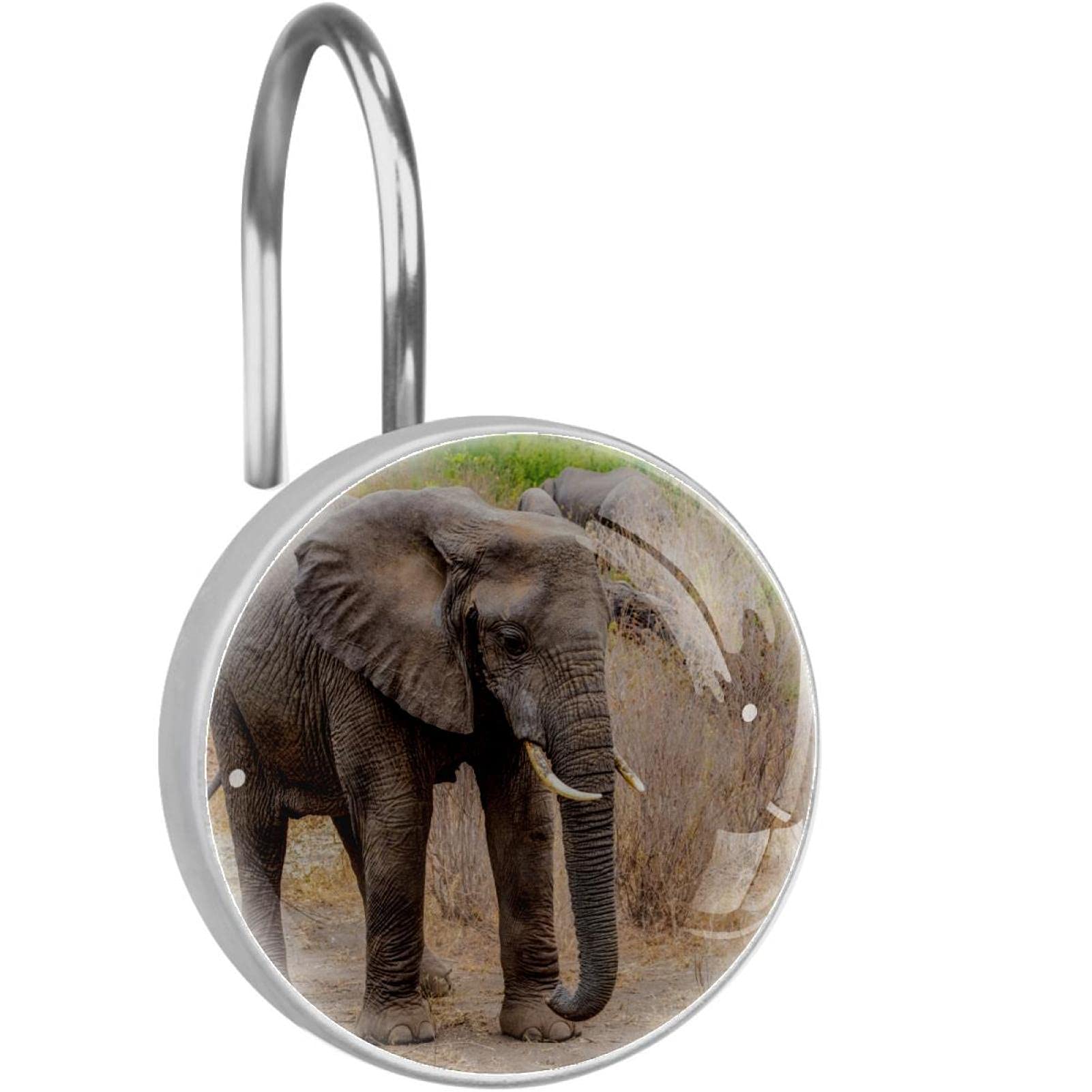 Crochets de douche éléphant gris au glissement fluide et silencieux