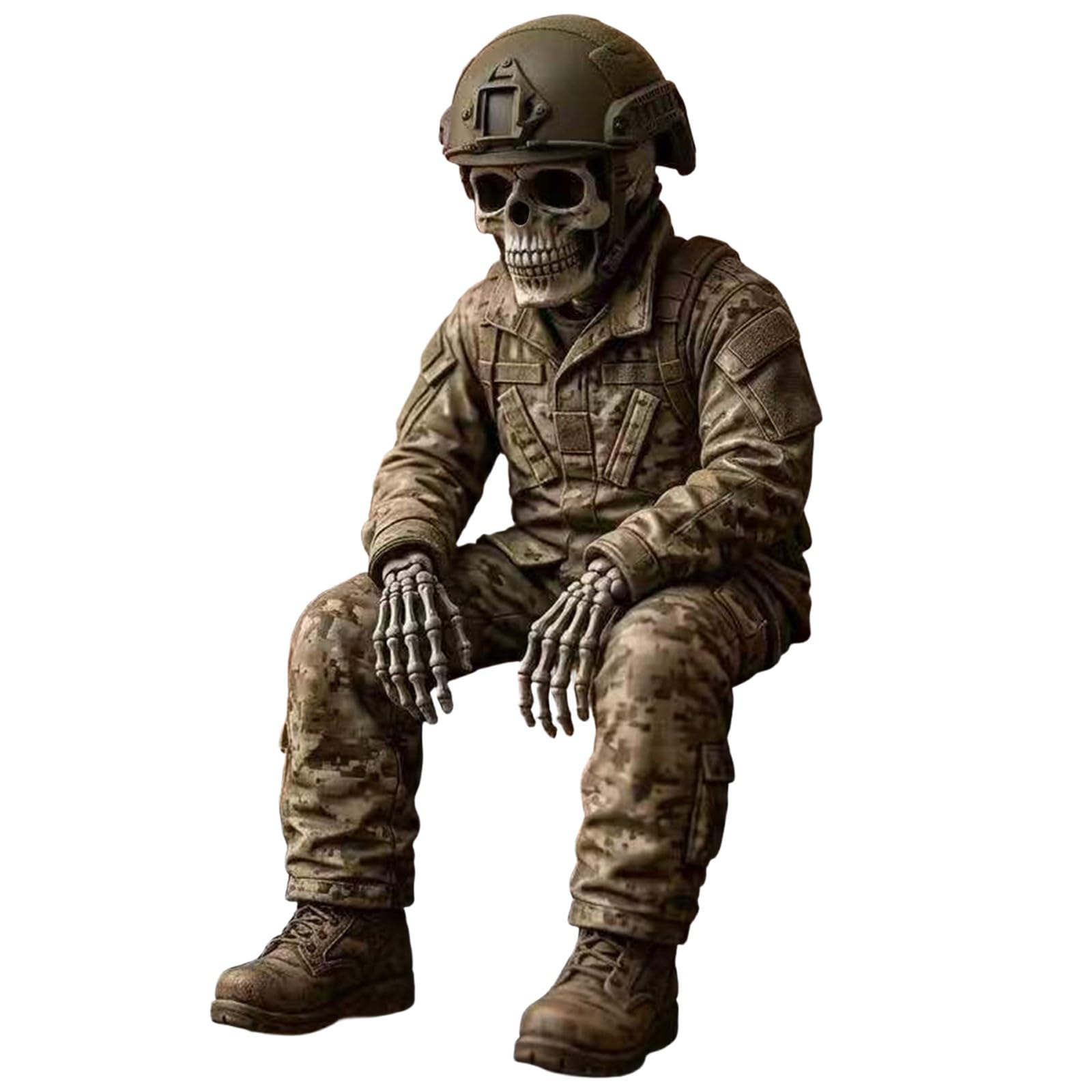 Soldier&Policer Skeleton Figure Halloween Shelf Horror Decor (B# Soldier)