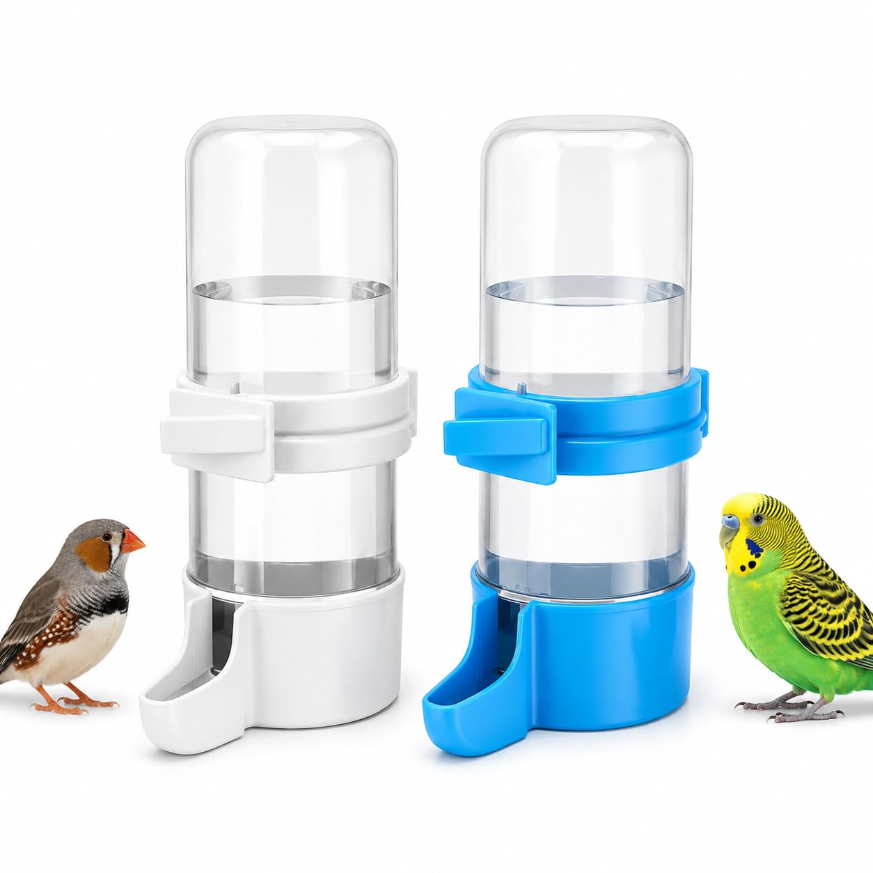 240ml Cage Mounted Automatic Bird Water Feeder，2Pcs