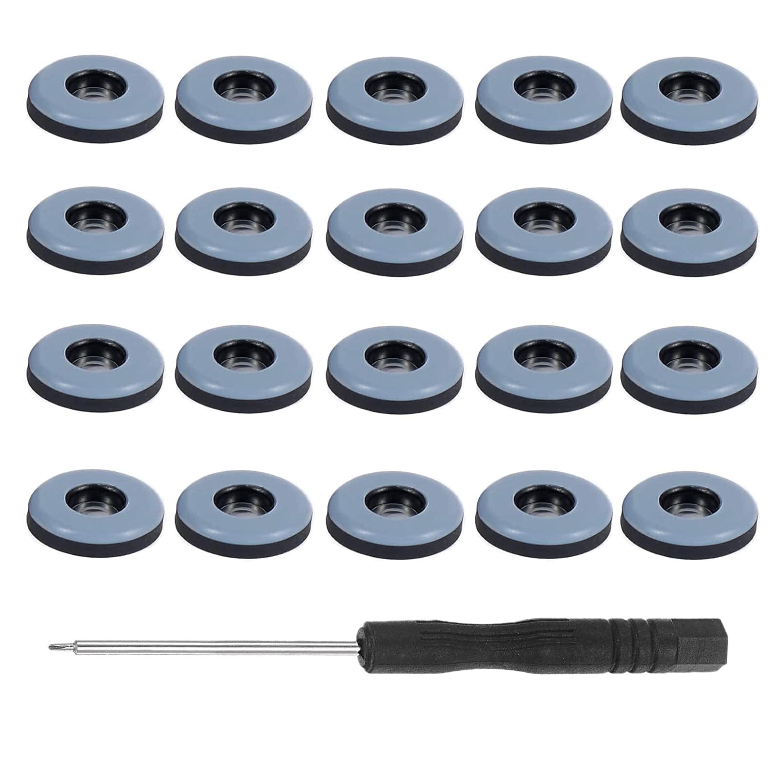 Teflon Furniture Sliders,Furniture Glides with Screws 20pcs 25mm for Chairs Tables and Appliance Sliders on Hardwood and Rugs(Grayish Blue)