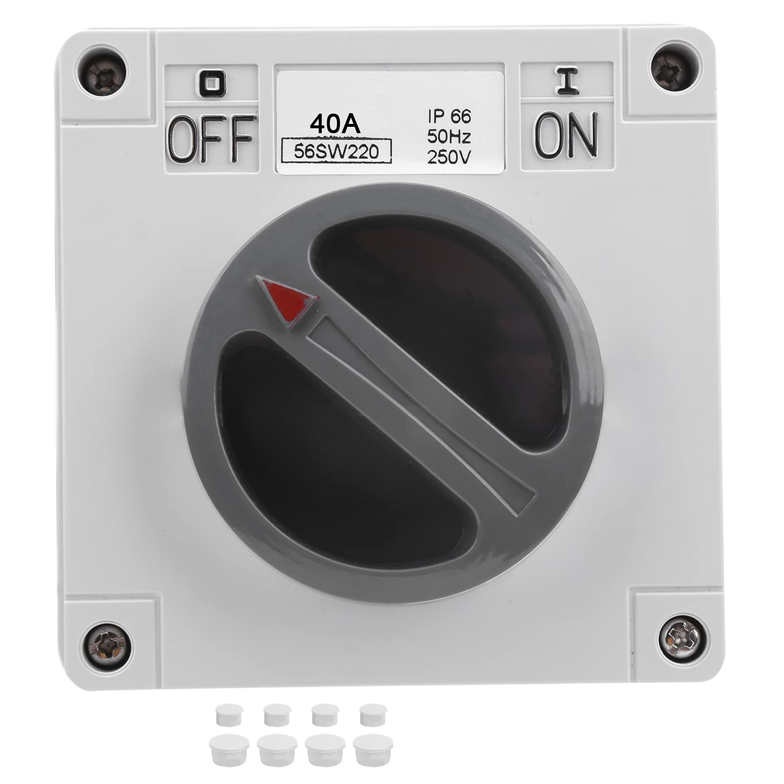 Interruttore Rotante Impermeabile 250V 2 Posizioni 40A Switch Controllo Industriale Esterno On Off Antipolvere