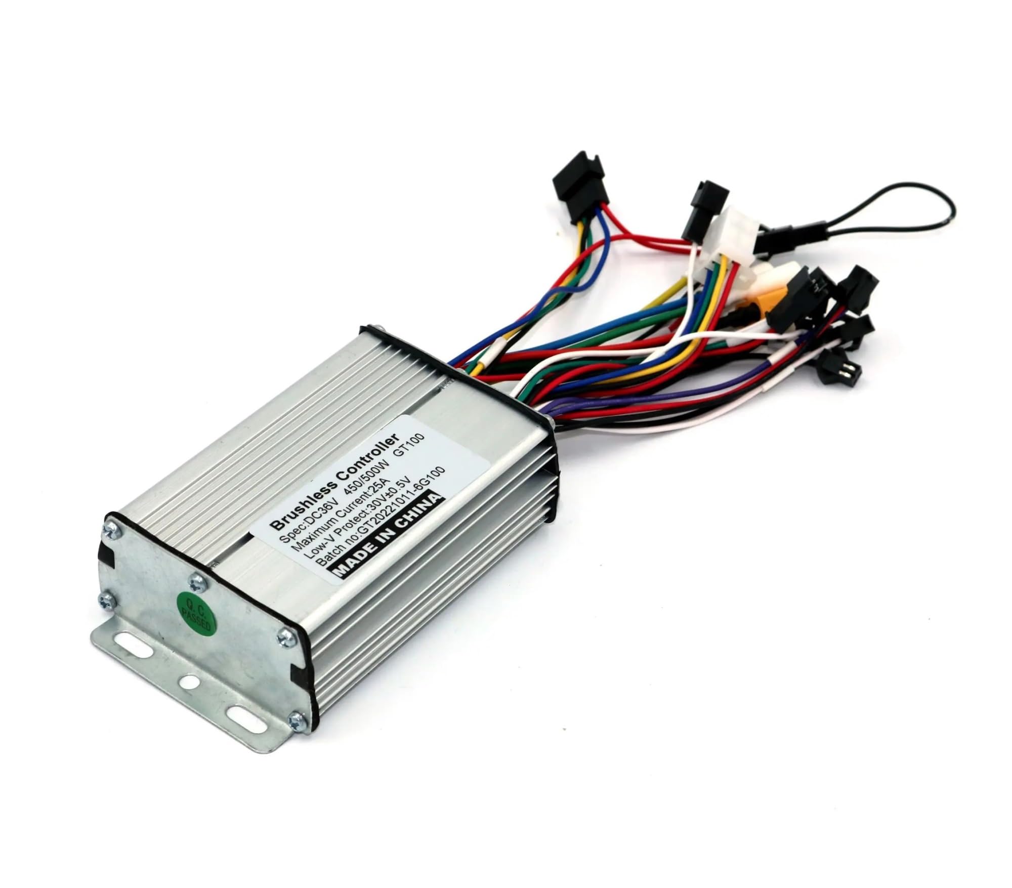 Sterownik silnika pojazdu elektrycznego Six Mosfet 36V/48V/52V/60V 500W 25A BLDC elektryczny kontroler kołyski i wyświetlacz GT-100 L+C+D jeden zestaw (zestaw 60 V)