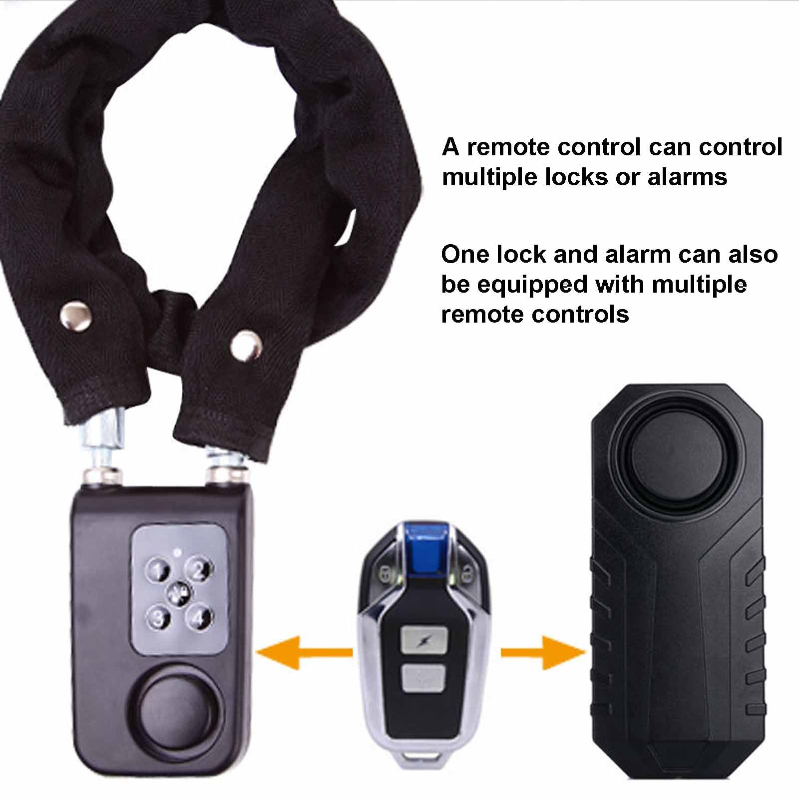 Lucchetto A Catena Per Bicicletta Intelligente - Lucchetto Antifurto Senza Chiave Da 80 Cm Con Password, Acciaio Antitaglio Spesso 6 Mm, Allarme Vibrazione, Impermeabile IP44, Alimentato A Batteria