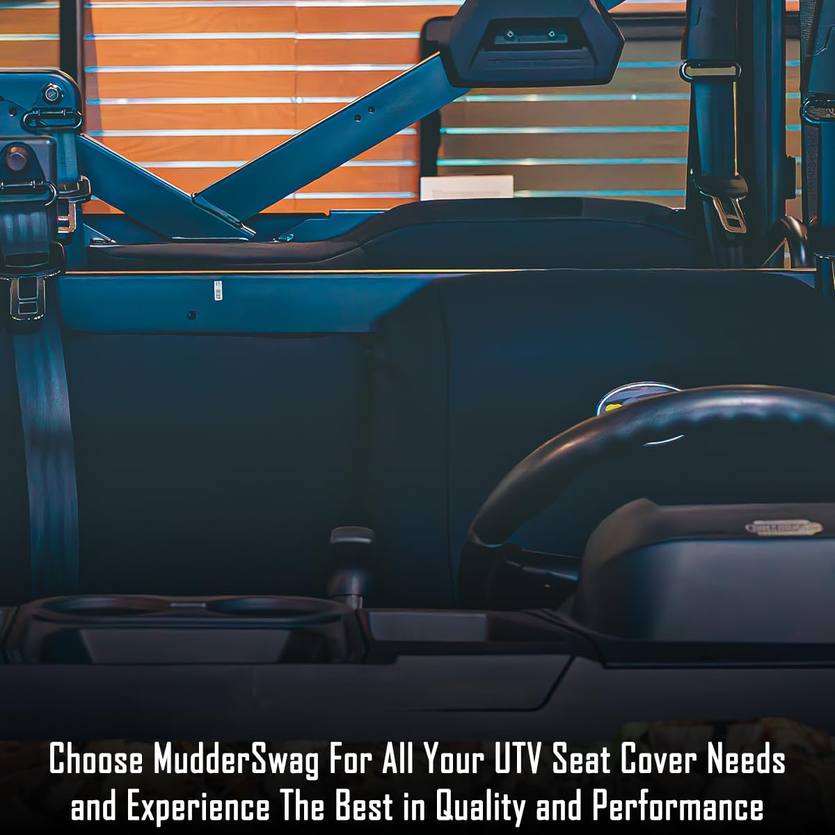 MudderSwag Polaris Ranger Seat Covers Compatible with UTV XP Full-size Models 900 1000 2011 to 2025 - Waterproof Repellent UTV Split Bench Seat Covers All-weather-proof Padded Neoprene Material (Crew)