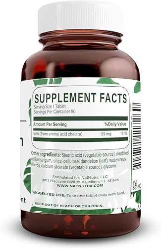 Miniatura 2 de Natural Nutra Suplemento de hierro quelado para hombres y mujeres, salud de las uñas, ayuda a mejorar el nivel de hierro, promueve una absorción