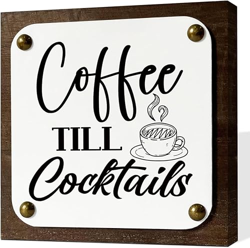 Miniatura 12 de Letrero de madera de café, letreros de caja de madera, decoración de arte, carteles de decoración de café, letrero de citas divertidas de cafés,