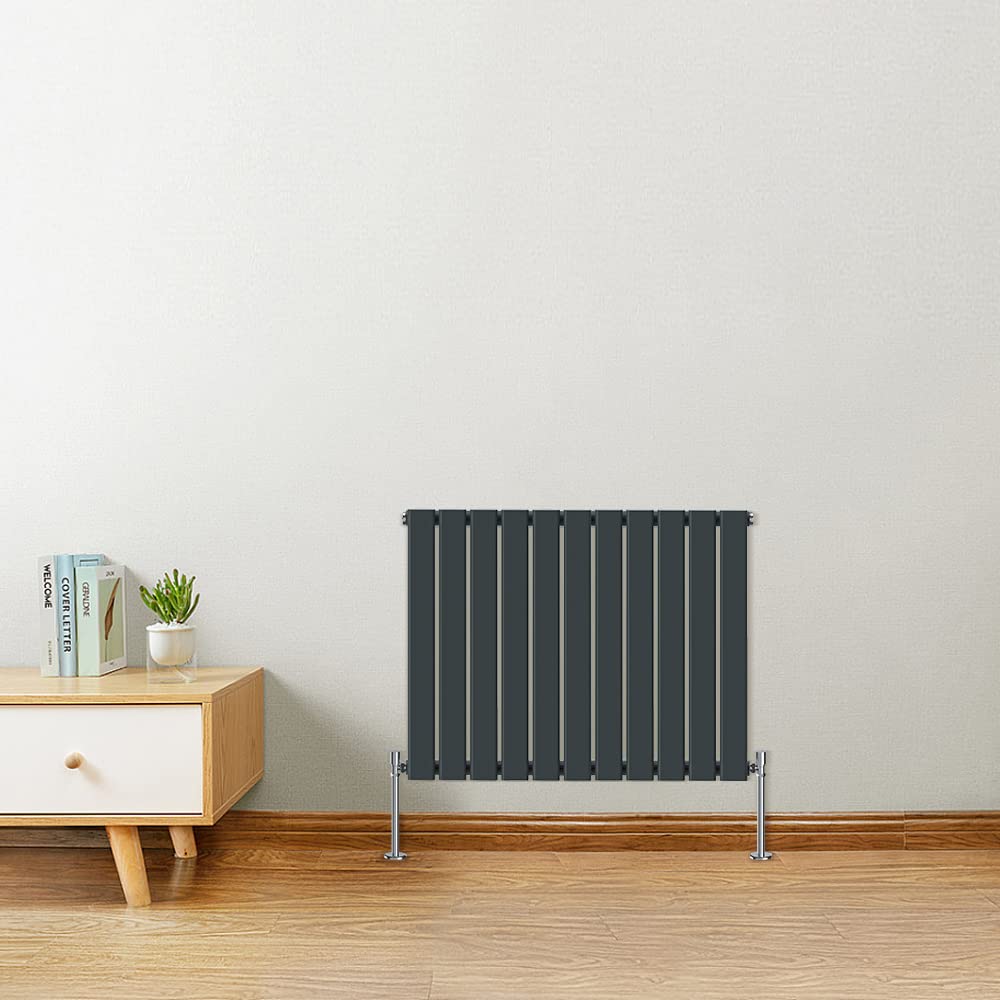Warmehaus Anthracite Horizontal Designer Radiator Flat Panel 600 X 750Mm Modern Heating Single Radiator